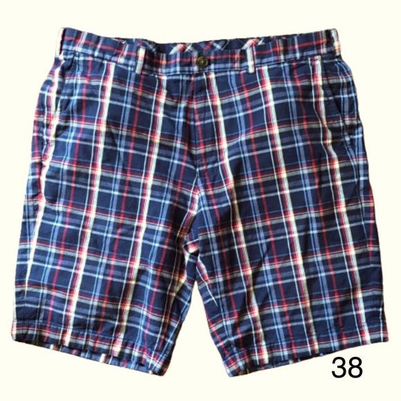 BROOKS BROS Mens Indian Plaid Flat Front Shorts Sz 38 - Picture 8 of 8
